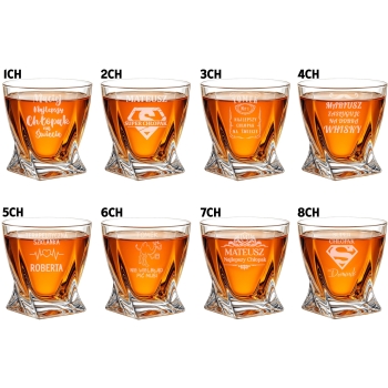 2 Szklanki Kryształ Whisky Grawer Logo Prezent Rocznica Ślub Urodziny